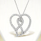 14K White Gold 1.0 Cttw White Diamond Awareness Ribbon & Open Heart 18" Pendant Necklace (H-I Color, I1-I2 Clarity) - White Diamond Ribbon