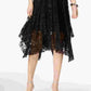 Taylor Women's Printed Lace Handkerchief Hem Dress Black Size 4