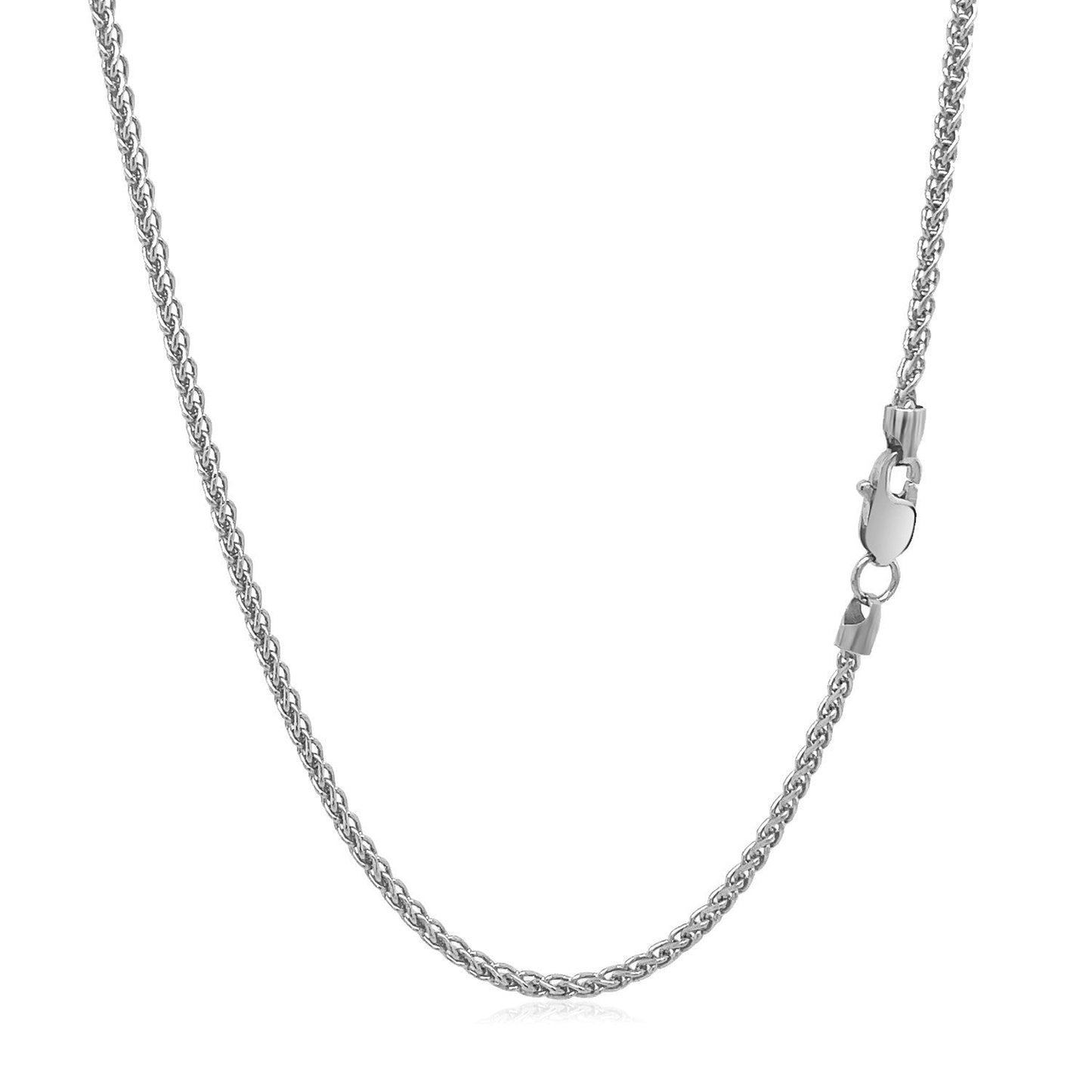 14k व्हाइट गोल्ड राउंड व्हीट चेन 1.5mm
