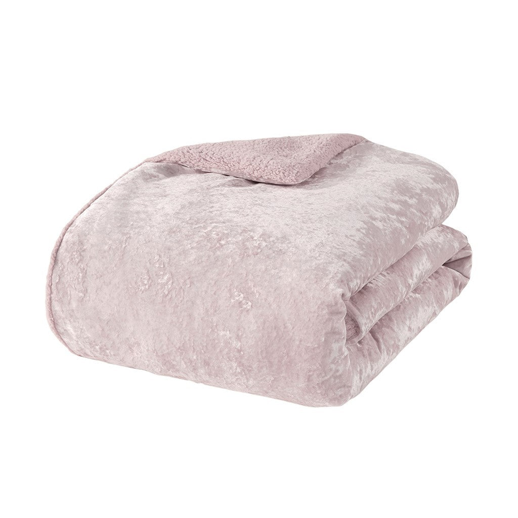 King/Cal King Crushed Velvet Sherpa Reversible Comforter Set