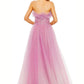 Mac Duggal - Strapless Glitter Tulle Ballgown