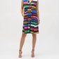 Joseph Ribkoff - V-neckline Shawl Collar Sleeveless Trapeze Dress