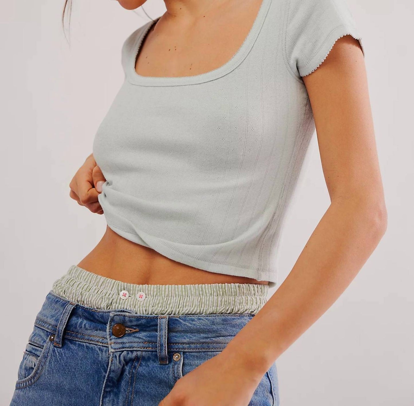 Free People - एंड गेम पॉइंटेल बेबी टी