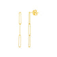 14k Yellow Gold Paperclip Chain Dangle Earrings