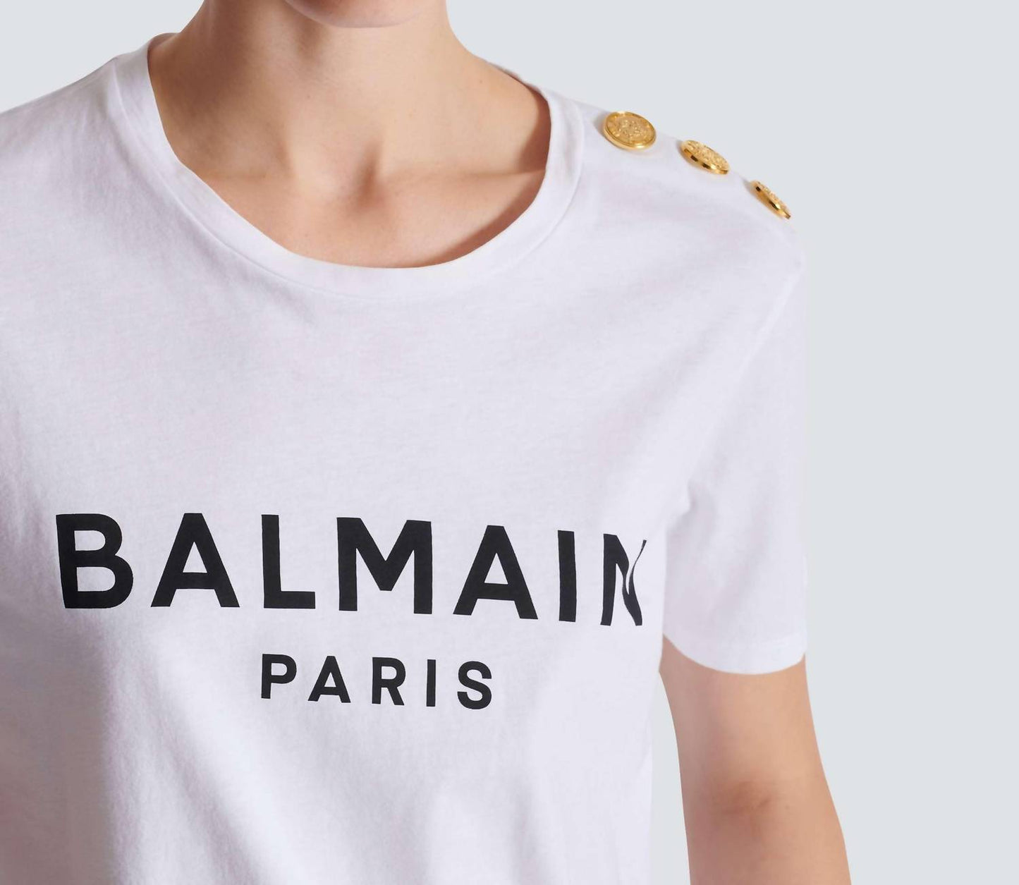 Balmain - लोगो प्रिंट टी-शर्ट