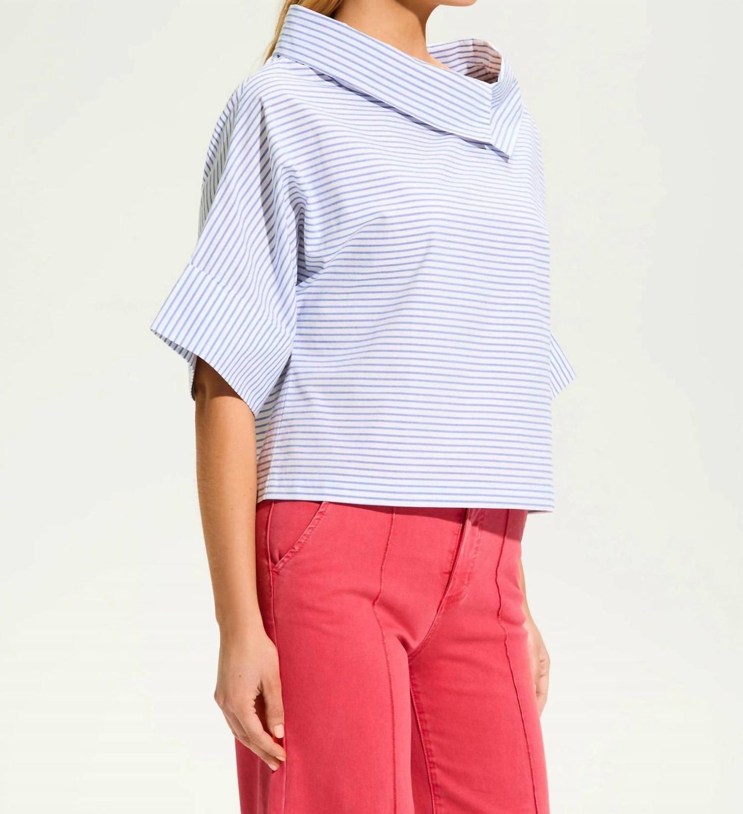 Fdj - Crossover Neck Popover Top