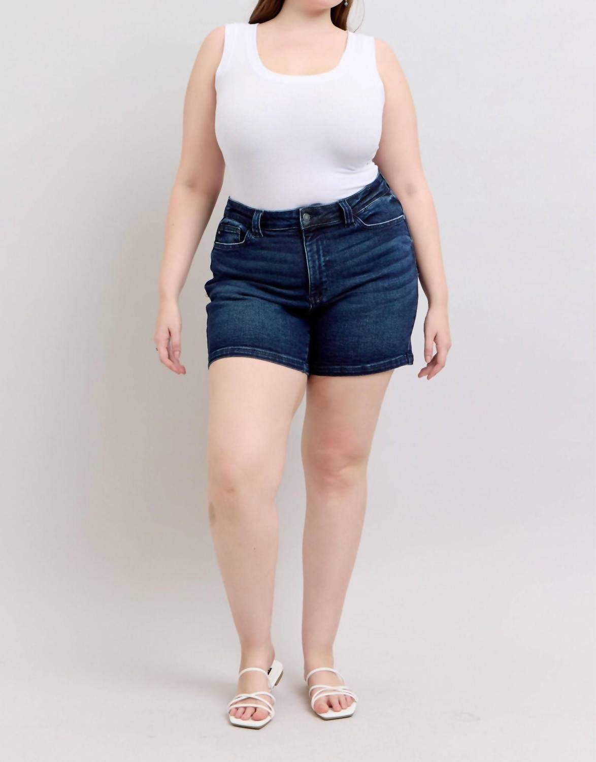 Judy Blue - High Waist Back Flap Pocket Denim Short