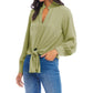 Karen Kane - Long Sleeve Tie-Front Top
