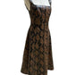 7 For All Mankind - Snake Faux Leather Square Neck Sleeveless Midi Dress