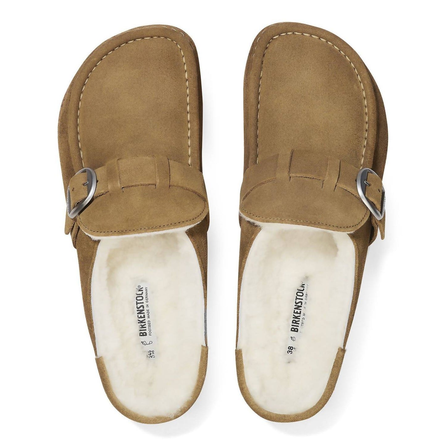 Birkenstock - महिलाओं के बकली शियरलिंग स्लिप ऑन शूज़