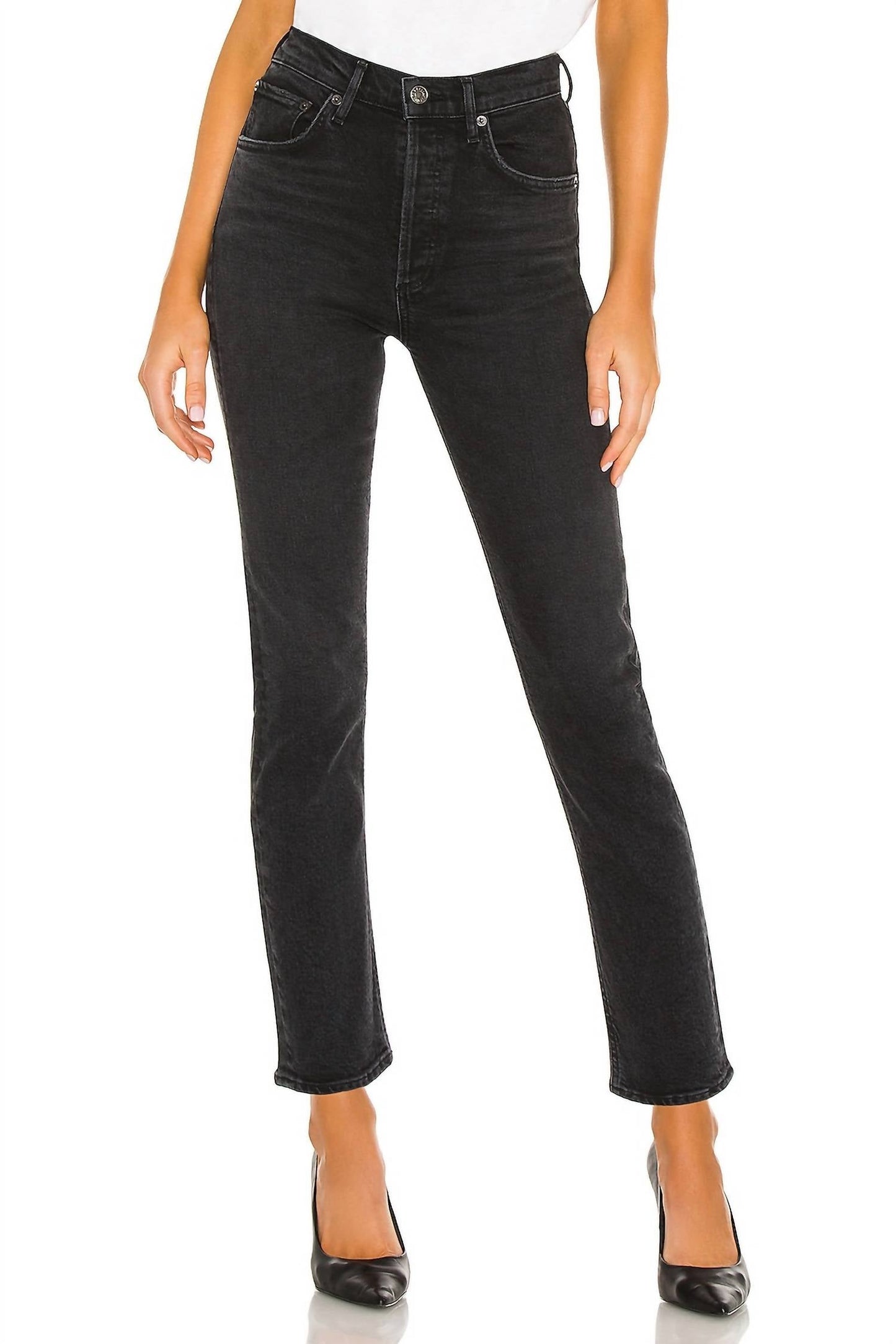 Agolde - Riley High Rise Straight Crop Jeans