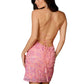 Aleta - Lace-up Back Scoop Neck Cocktail Dress
