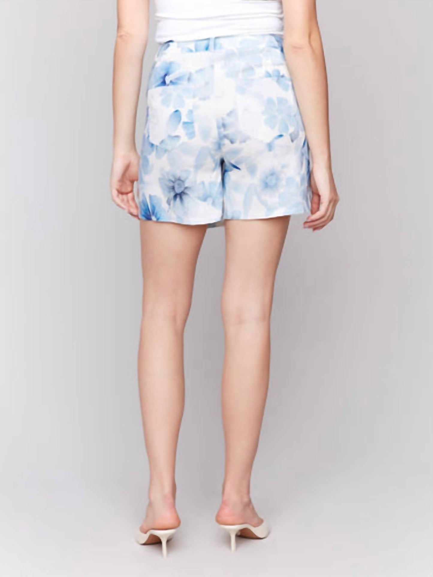 Charlie B - Printed Linen Blend Wrap Skort