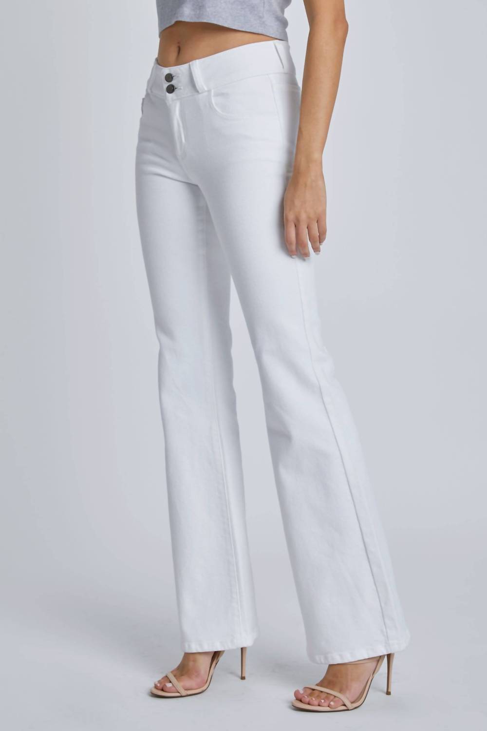 Cello - Two Button Mid Rise Flare Jeans