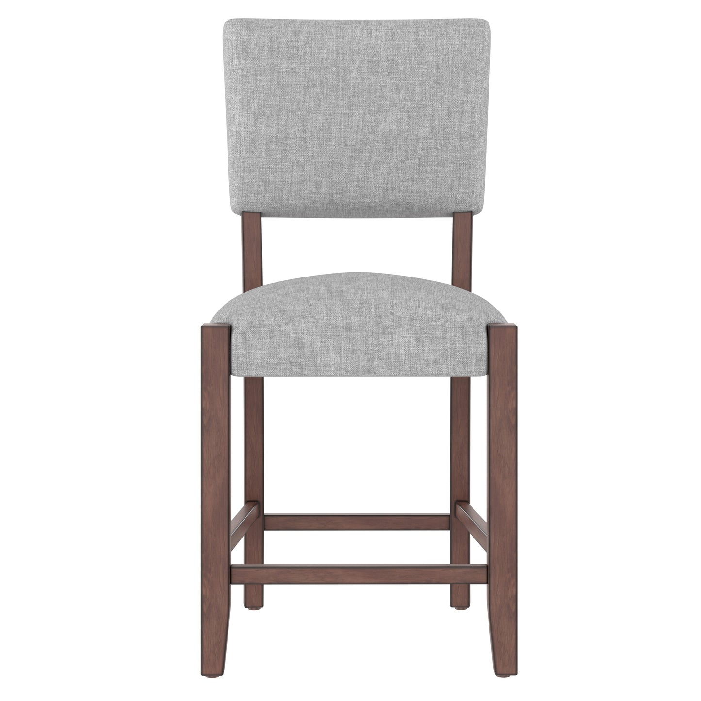 Set of 4 Mid-Century Modern Linen Upholstered Bar Stools
