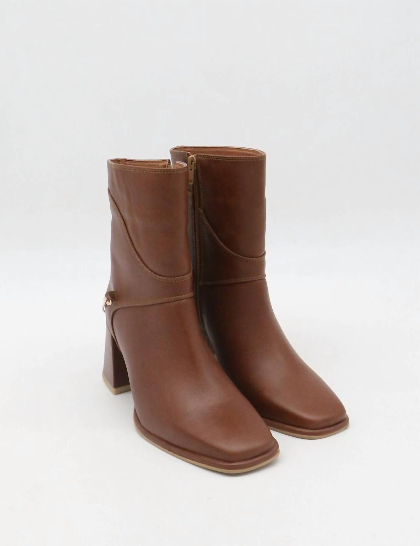 Stivali New York - Women's Amanda Leather Heeled Ankle Booties