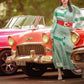 Rossario George - Women's Striped Belted Bohemian Style Maxi Dress