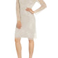 Adrianna Papell - Long Sleeve Embellished Mesh Dress