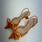Rodo - SLING BACK CALF/RAFFIA BOW