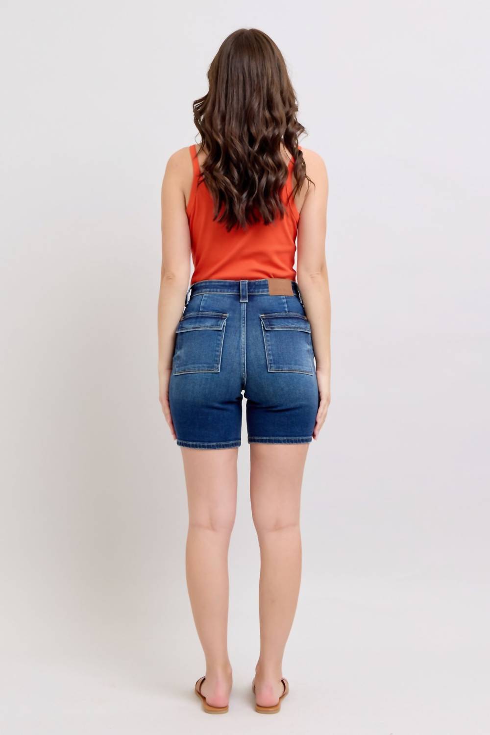 Judy Blue - High Waist Bermuda Back Flap Denim Short