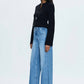 Pistola - Lana Double Button High Rise Ultra Wide Leg Jeans