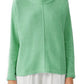 Eileen Fisher Mock Neck Dolman Sleeve Organic Cotton & Recycled Cashmere Sweater in Sea Glass, Size X-Large