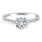 14k White Gold Diamond Engagement Ring with Shared Prong Diamond Accents