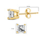 IGI Certified 14k Yellow Gold 1/3 Cttw 4-Prong Set Princess-Cut Solitaire Diamond Push Back Stud Earrings (Q-R Color, I1-I2 Clarity)