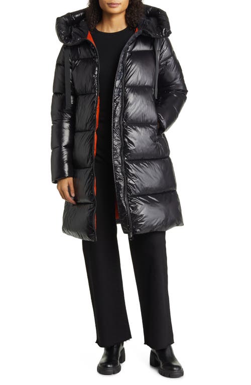 save-the-duck-isabel-quilted-water-resistant-longline-puffer-coat-in-black-size-medium