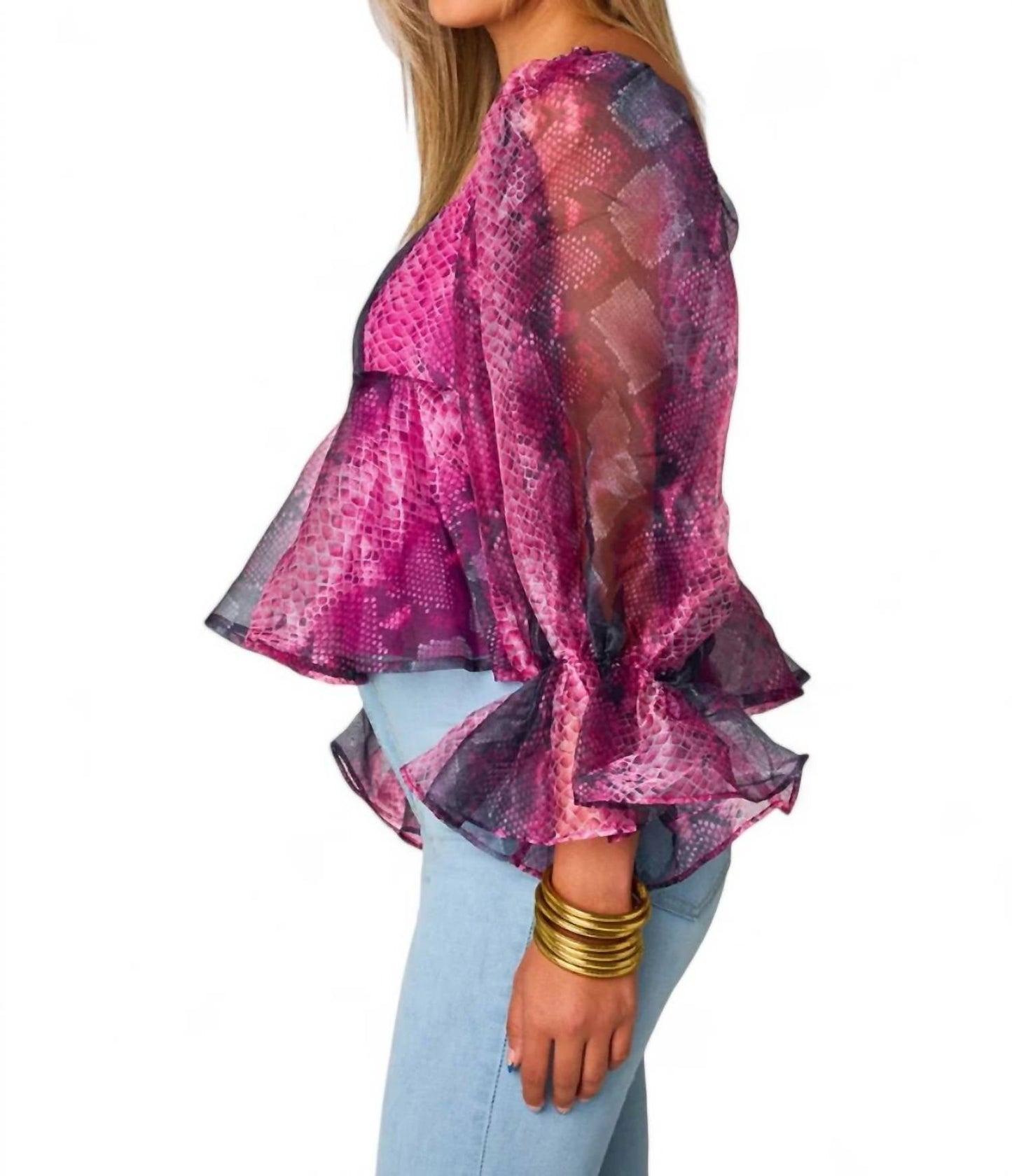 Buddylove - Pammie Puff Sleeve Peplum Top