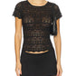 Free People - Angelina Lace Short Sleeve Tee