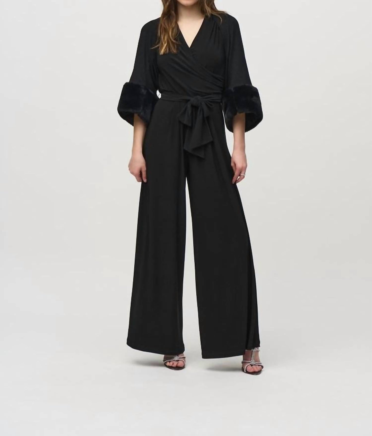Joseph Ribkoff - Sweater Knit Bolero With Faux Fur Trim