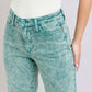 Judy Blue - High-waisted Garment-dyed Raw Hem Dad Jeans