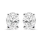 14K White Gold 3/4 Cttw Oval Shape Lab Grown Diamond Solitaire Stud Earrings (F-G Color, VS1-VS2 Clarity)