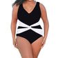Always For Me - Plus Size V-Neck Twist Front One Piece Swimsuit
