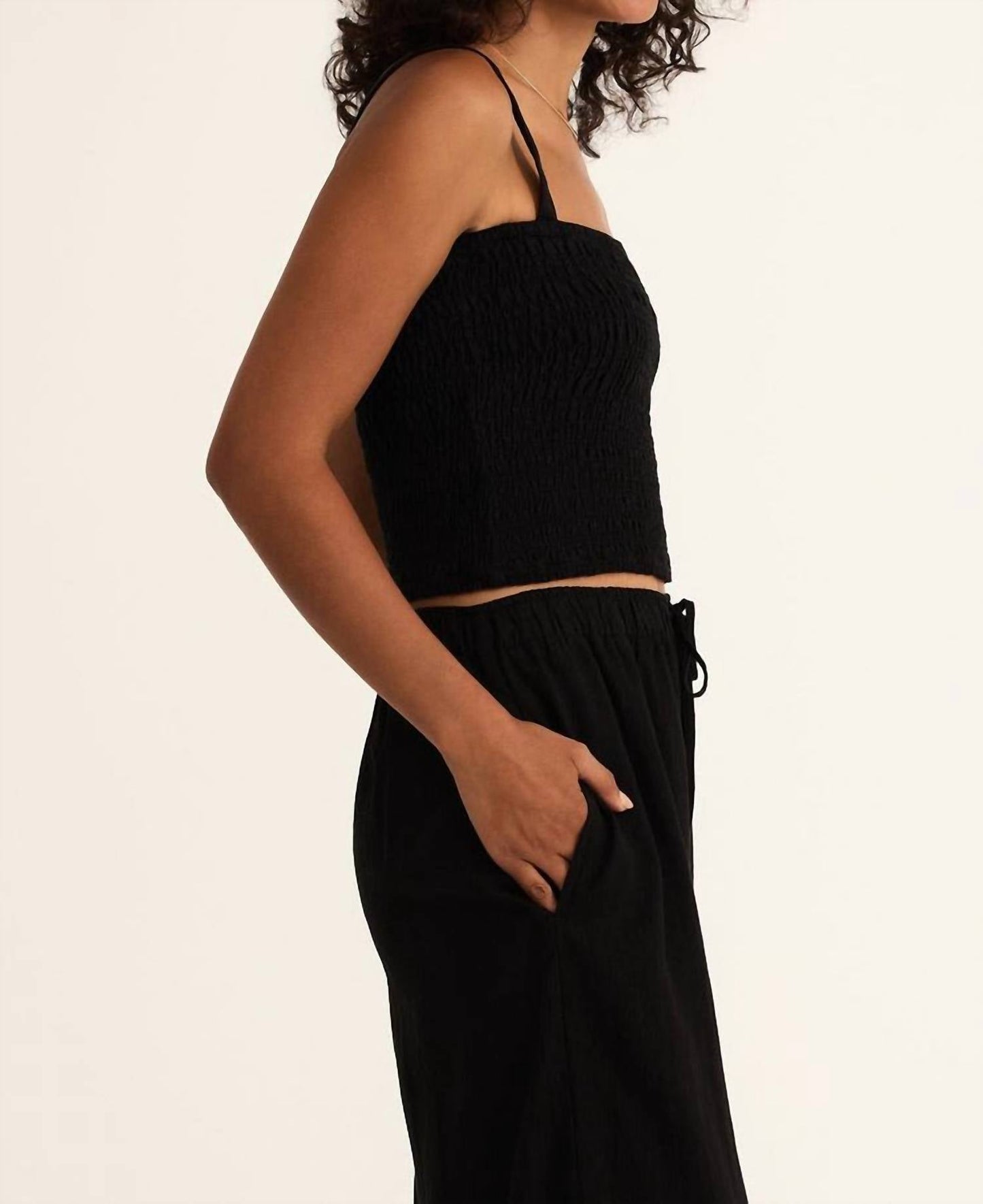 Z Supply - Amelie Smocked Linen Crop Tank