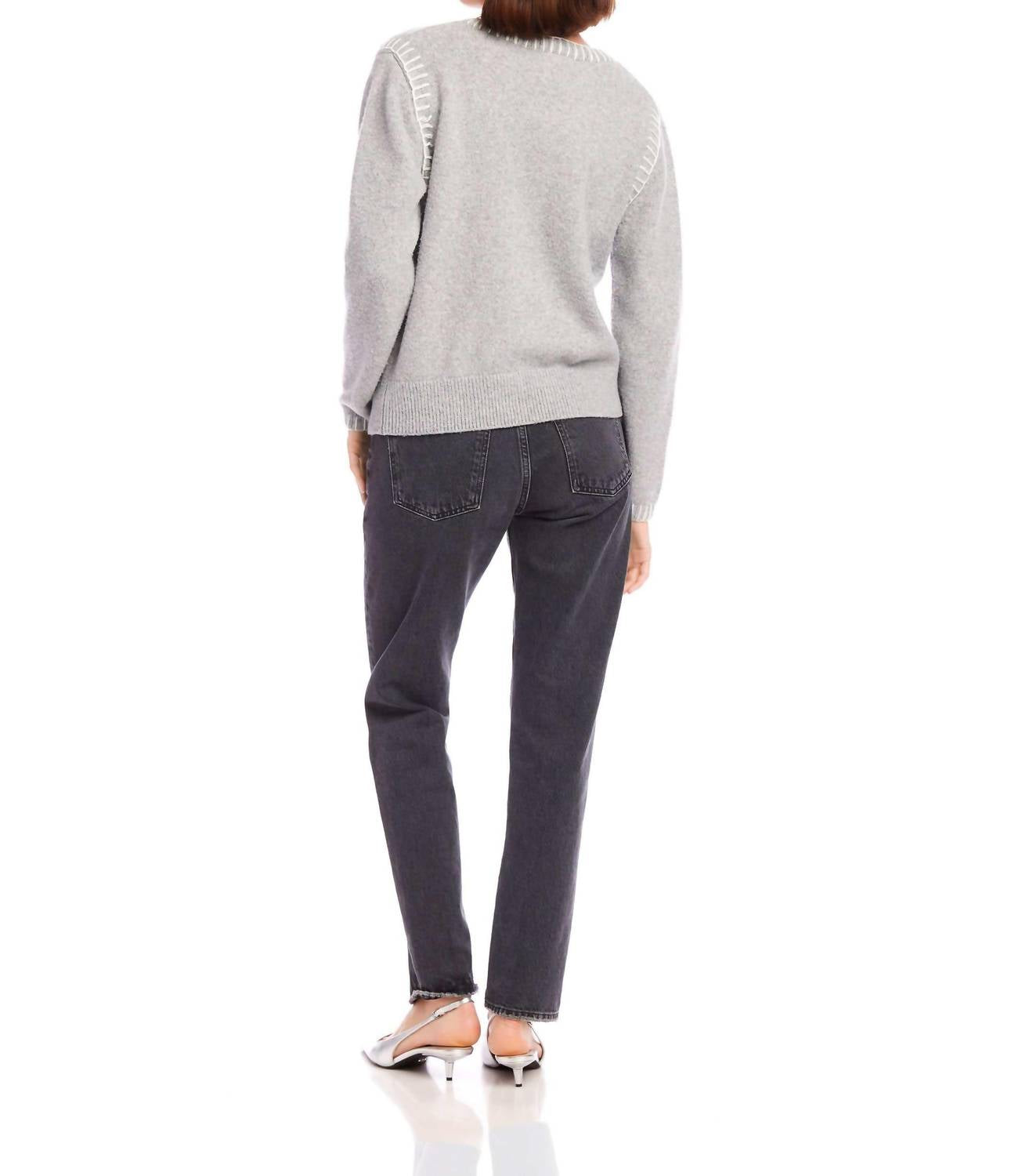Fifteen Twenty - Ali Stitch V-neck Sweater