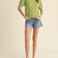 &Merci - embroidered flower short sleeve sweater