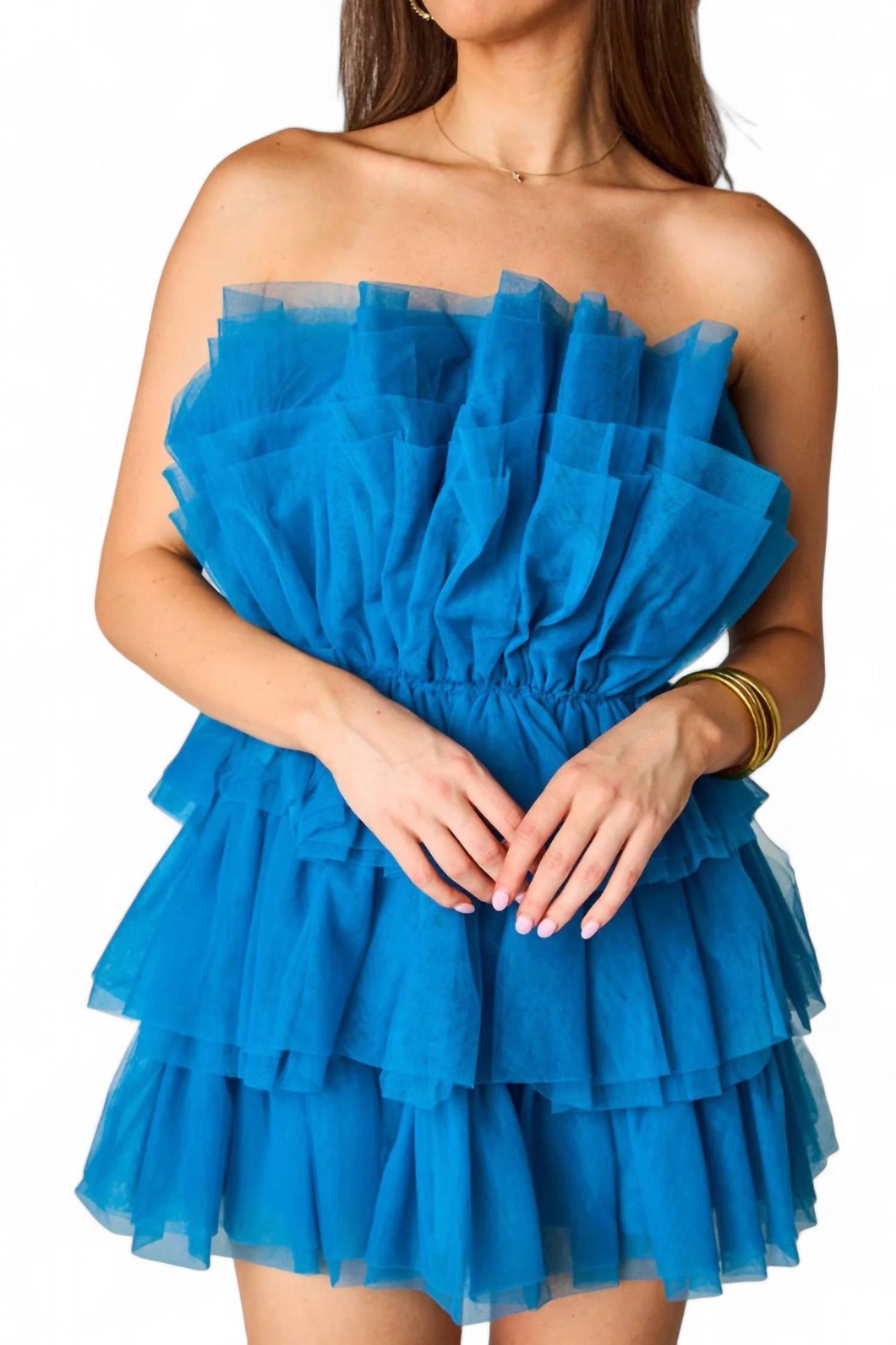 Buddylove - Powder Puff Strapless Tulle Mini Dress