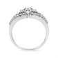 10K White Gold 1/2 Cttw Round Cut Diamond Three Stone Split Shank Band Ring (H-I Color, SI1-SI2 Clarity) - Size 6