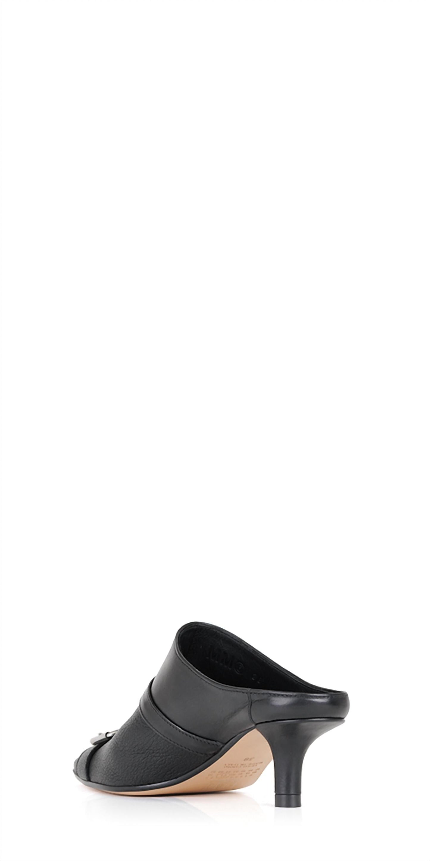 Maison Margiela - Women's Leather Buckle Mules Heel