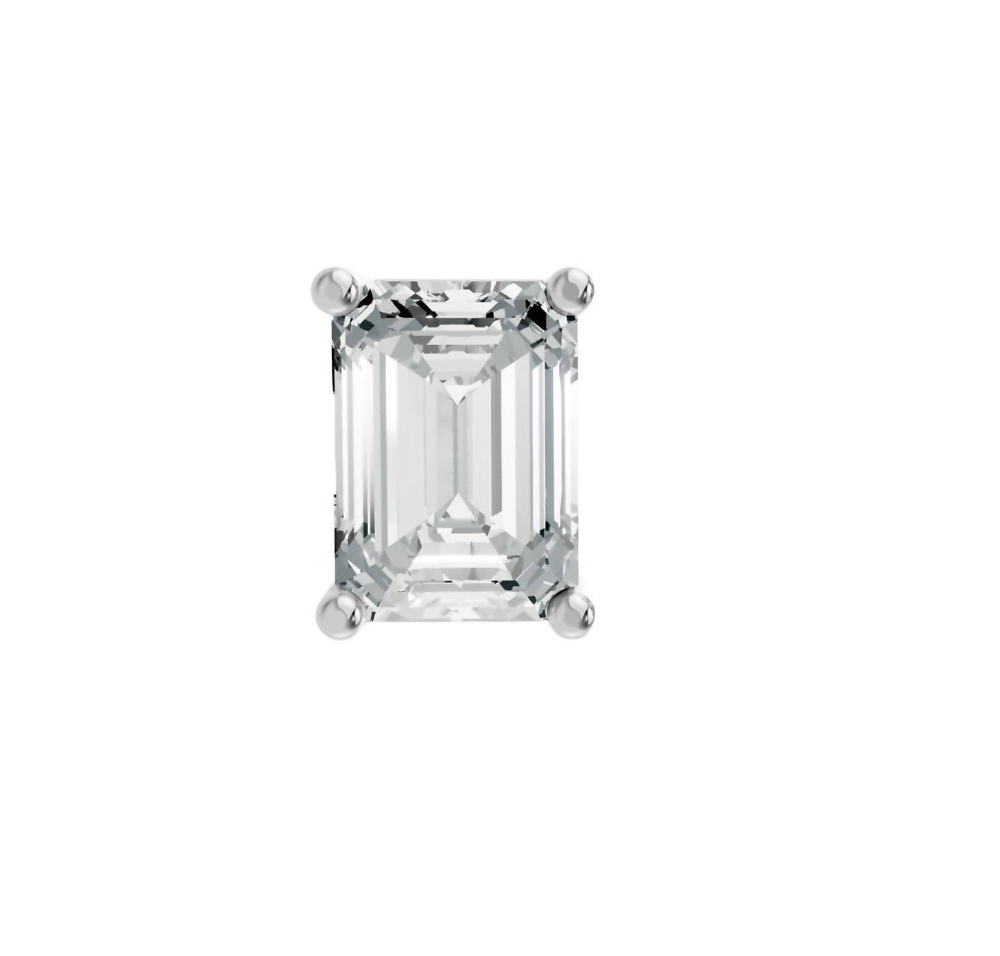 Aamiaa - Women's Emerald Shape 4 Prong Push Back Studs