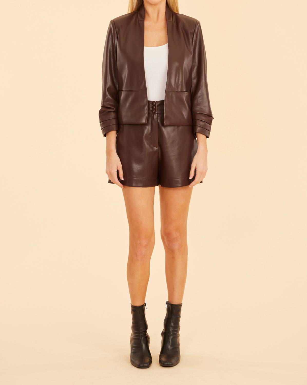 Dolce Cabo - High Waisted Faux Leather Shorts