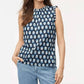 J.Crew - Printed Linen-blend Ruffleneck Top