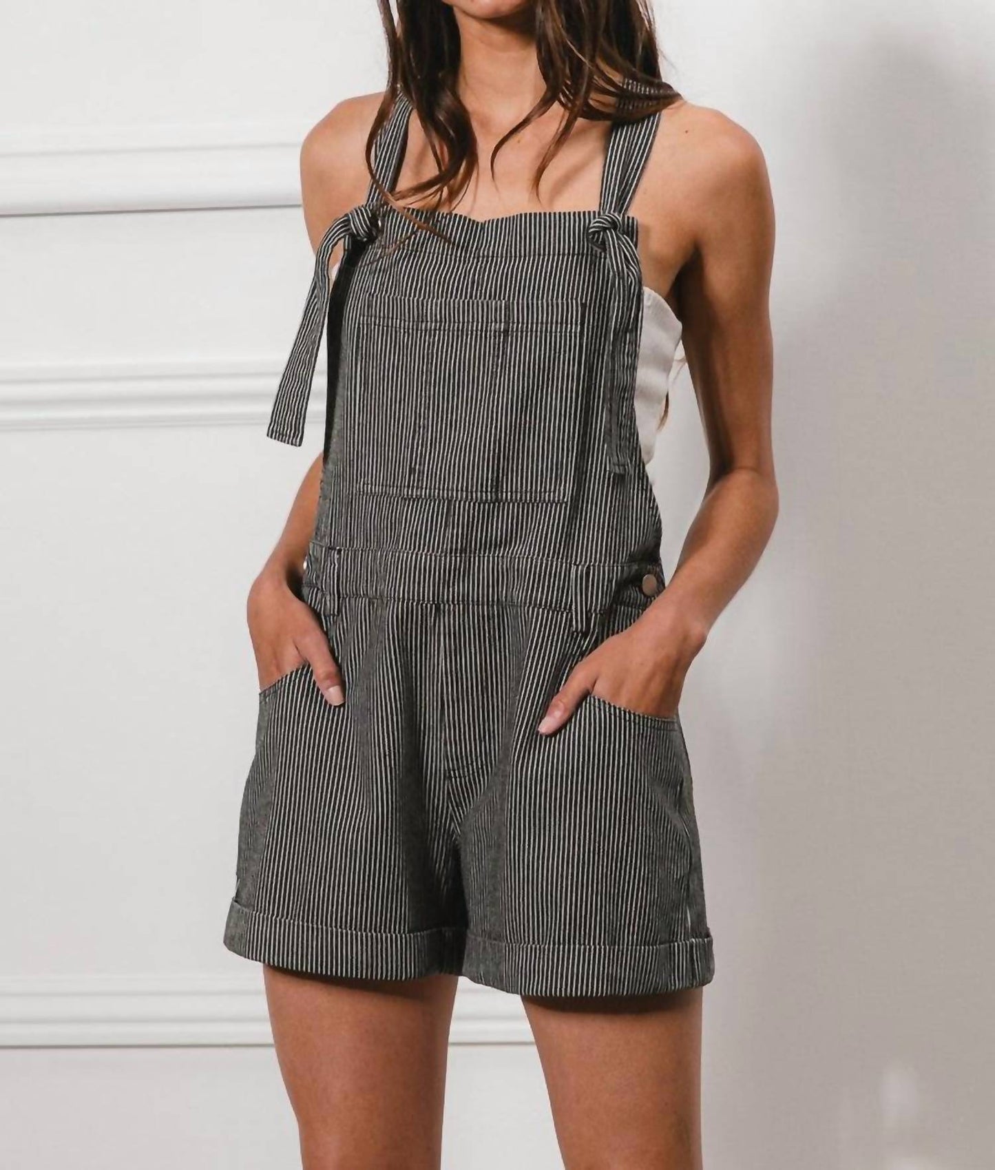 Bibi - Pinstriped Overalls