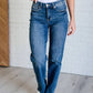 Judy Blue - Mid Rise Tummy Control Vintage Raw Hem Straight Leg Jeans