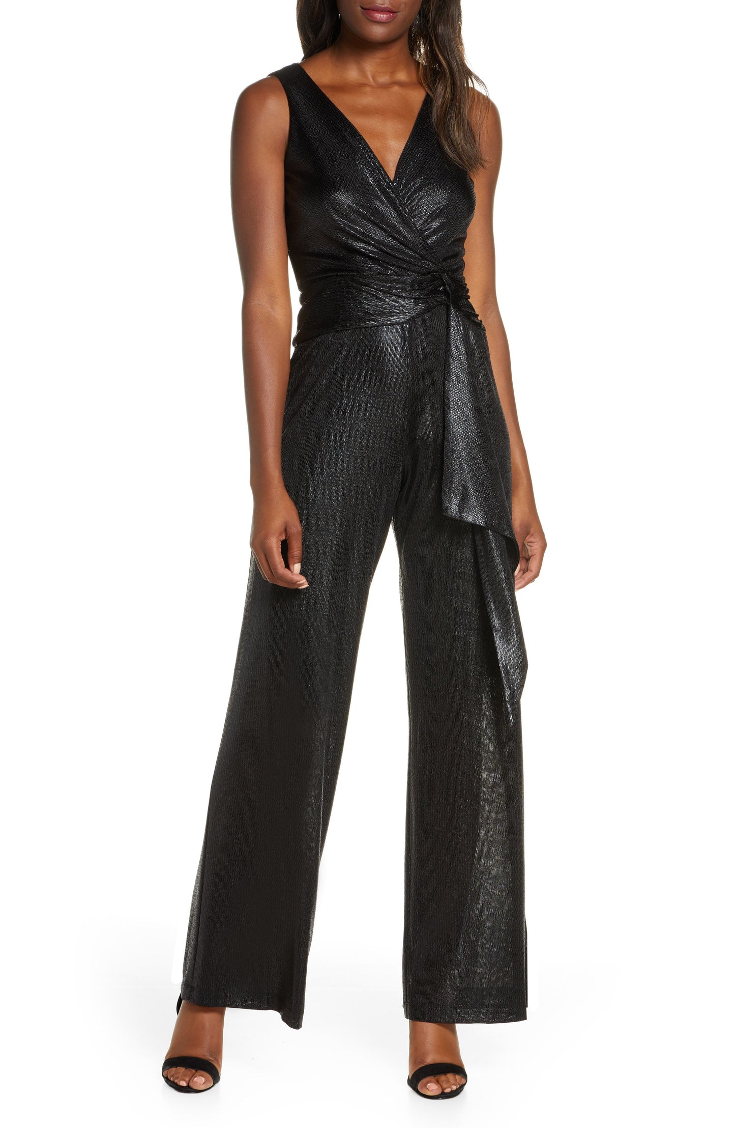 Taylor Twist-Front Wide-Leg Jumpsuit