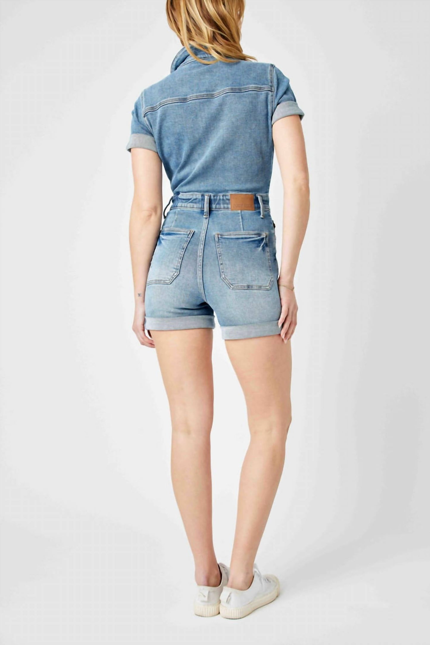 Judy Blue - High Waist Short Sleeve Denim Romper