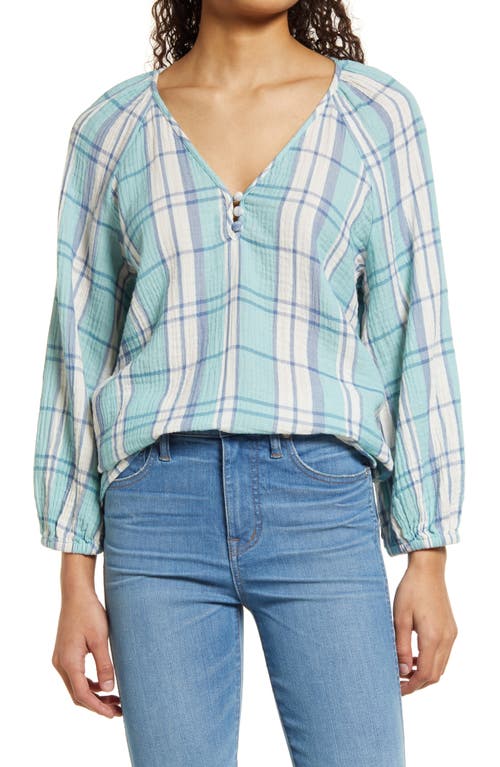 caslon-teal-plaid-seersucker-raglan-sleeve-top