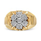 Men's 14K Yellow Gold Plated .925 Sterling Silver 1/3 Cttw Miracle-Set Floral Diamond Cluster Ring (I-J Color, I1-I2 Clarity) - Size 10